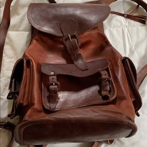 Beautiful 100% natural leather handmade backpack
